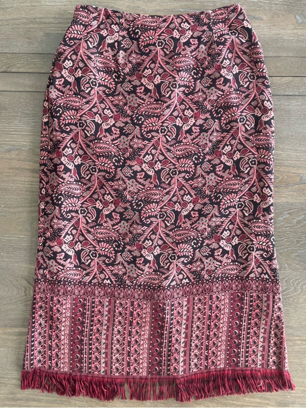 Boho Chic Fringe Paisley Skirt